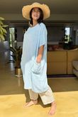 Made in Italy Milo Cotton Slouch Sac Dress Sky